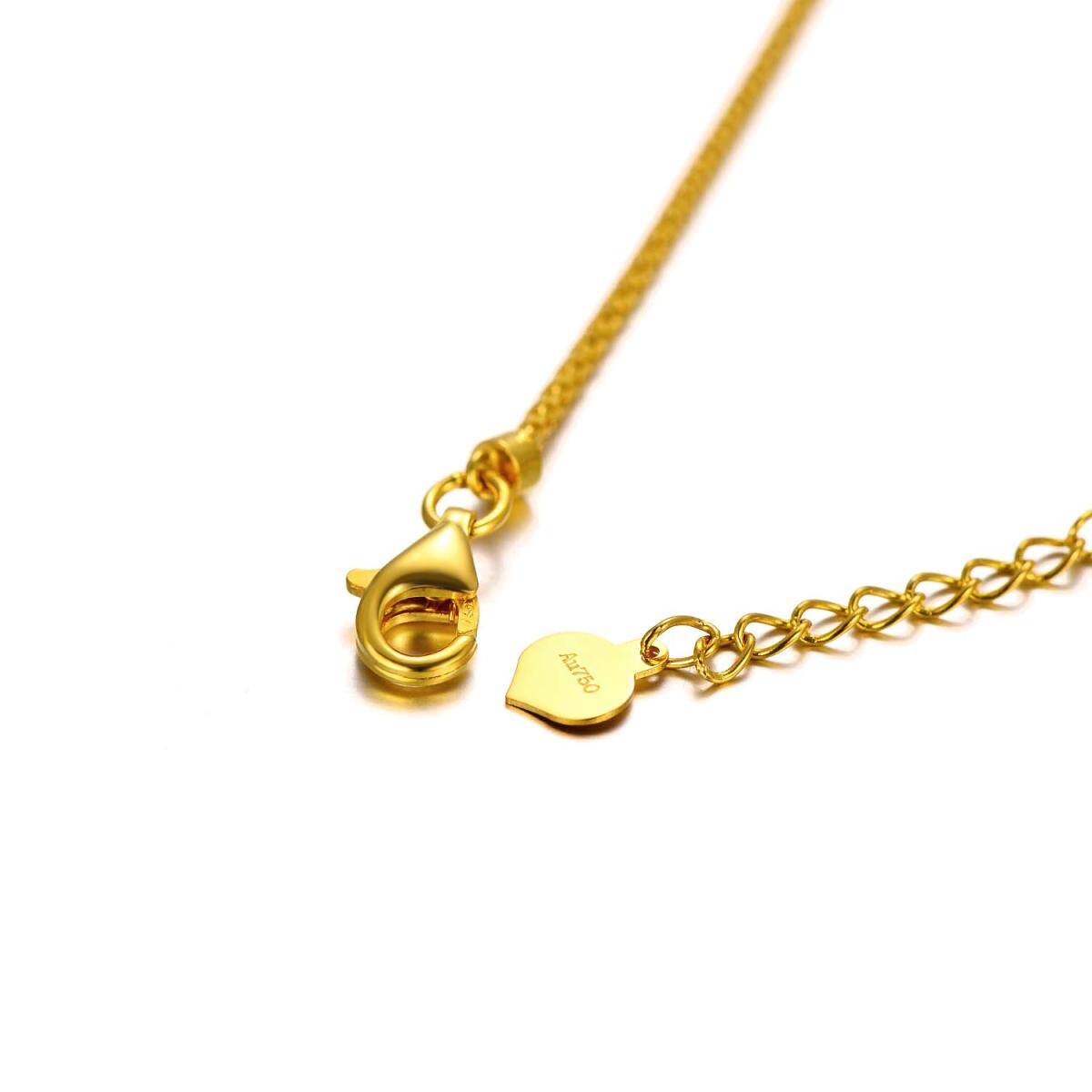 Pulsera de oro de 18 quilates con circonita y colgante de corazón-6