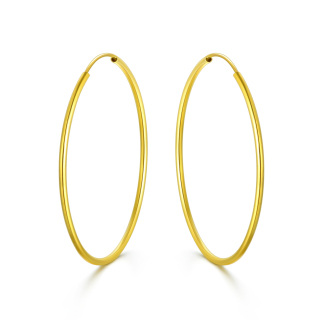 10K Gold Circle Hoop Earrings-1