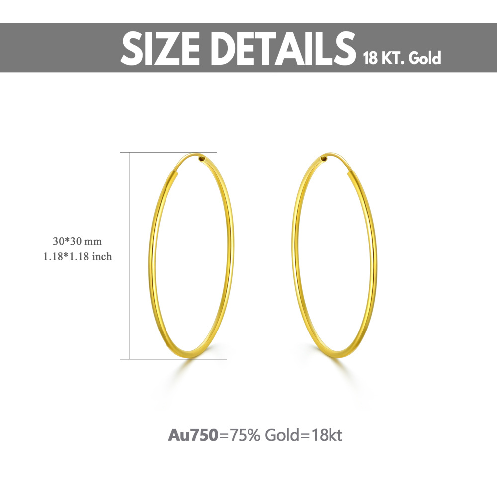 10K Gold Circle Hoop Earrings-5