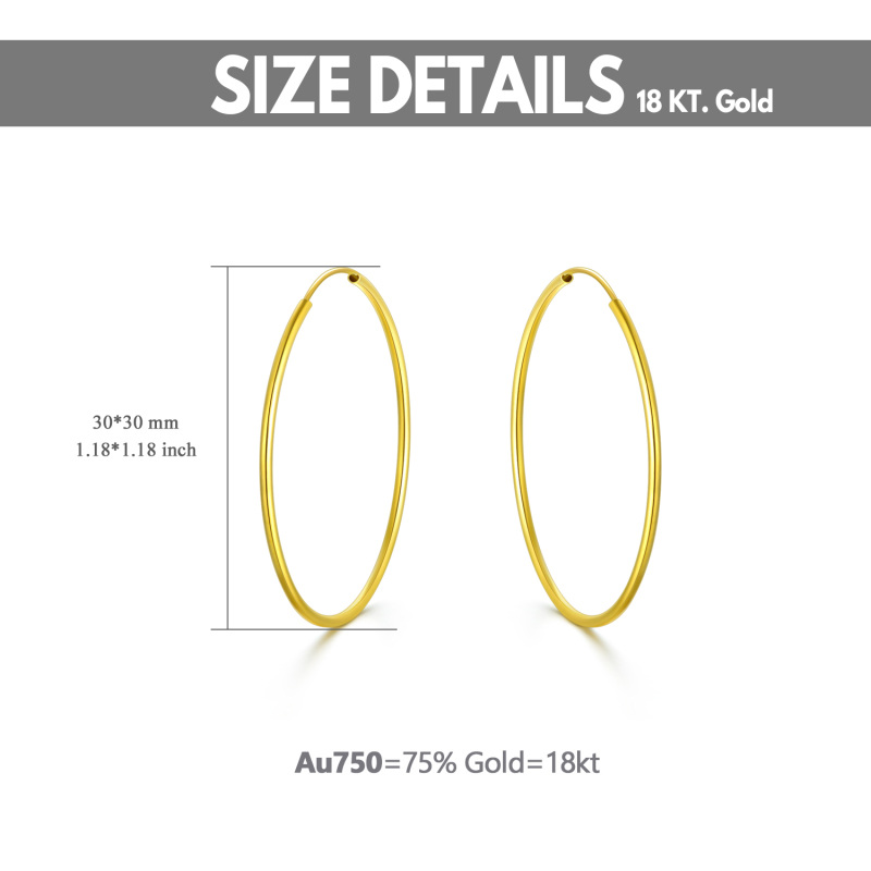10K White Gold Circle Hoop Earrings-5