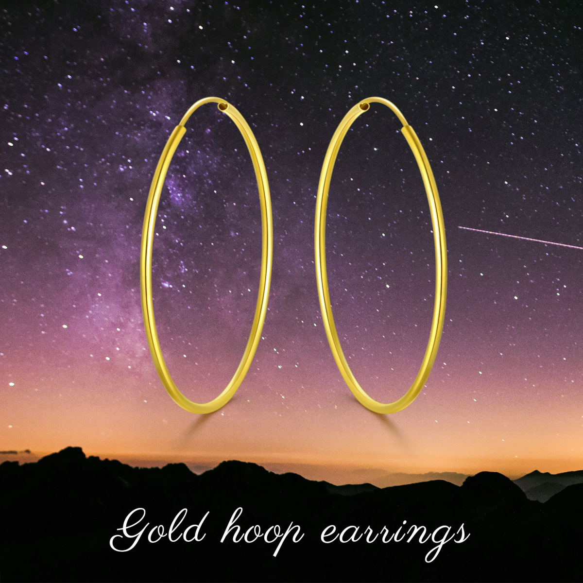 10K Gold Circle Hoop Earrings-6