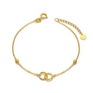 10K Gold Circle & Infinity Symbol Pendant Bracelet-13