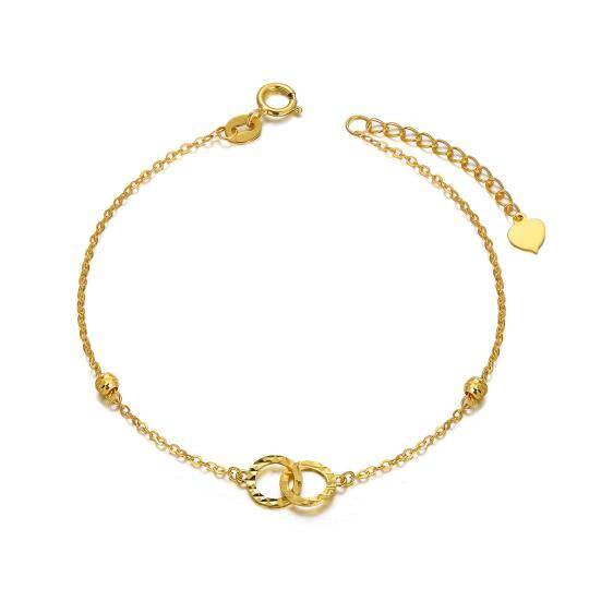 Pulseira com pingente com símbolo do círculo e do infinito em ouro 18K