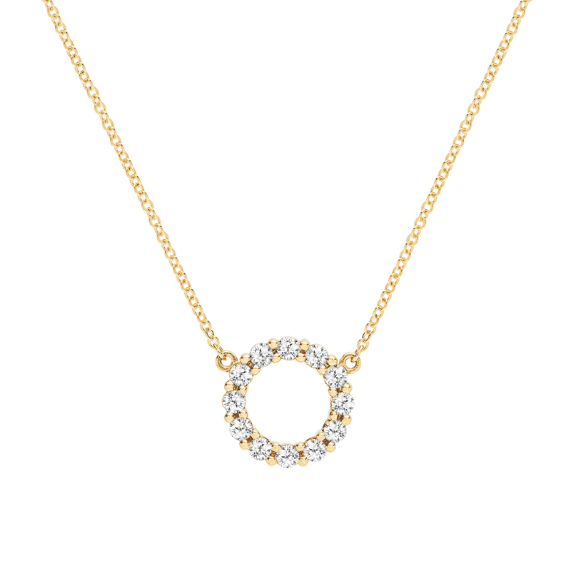 Collana con cerchio in zirconia cubica in vermeil oro per donna-1