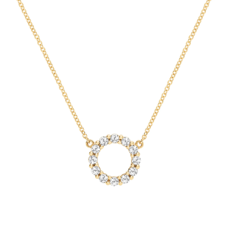 Gold Vermeil Cubic Zirconia Circle Necklace for Women-3