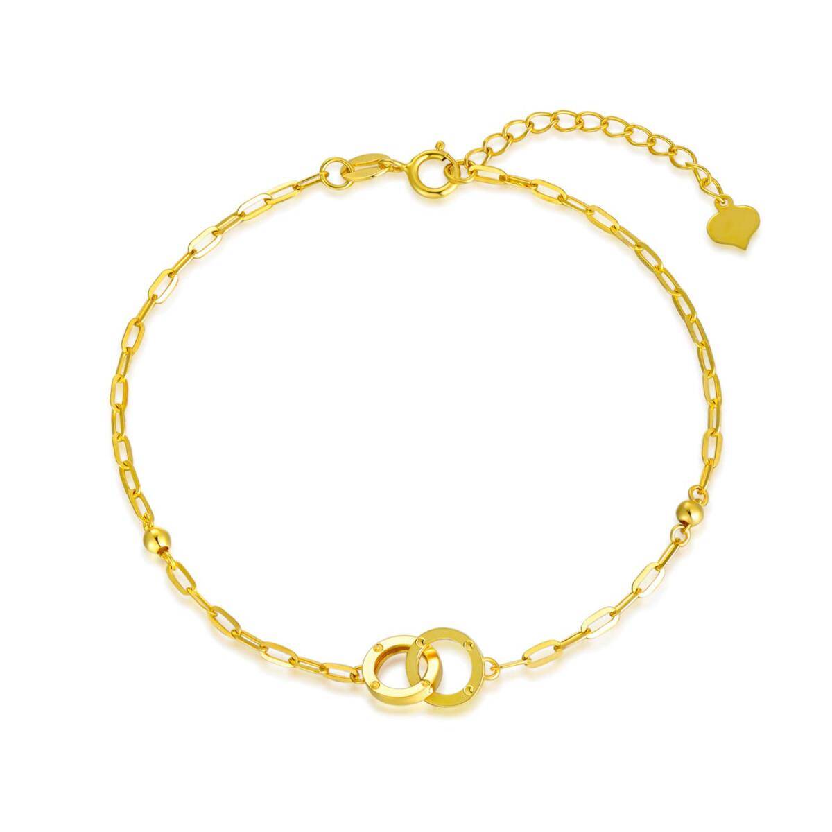 Pulseira com pingente de círculo em ouro 18K-1