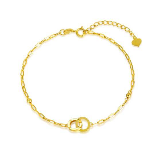 18K Gold Circle Pendant Bracelet