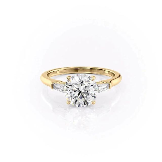 Sterling Silver with Gold Plated Circular Shaped Moissanite Ring-1