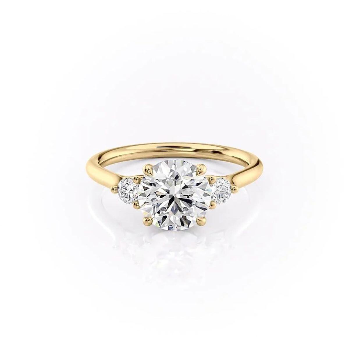 10K Gold Circular Moissanite Ring-1