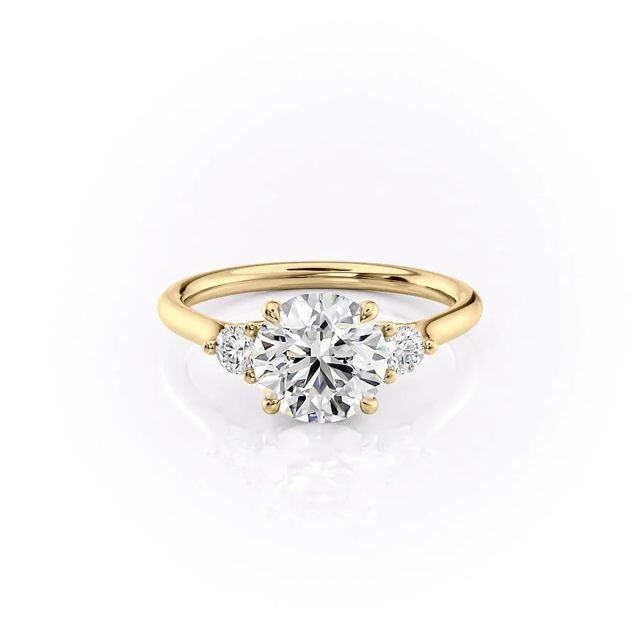 Sterling Silver with Gold Plated Circular Moissanite Ring