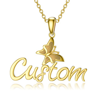 10K Gold & Personalized Classic Name Butterfly Necklace-52