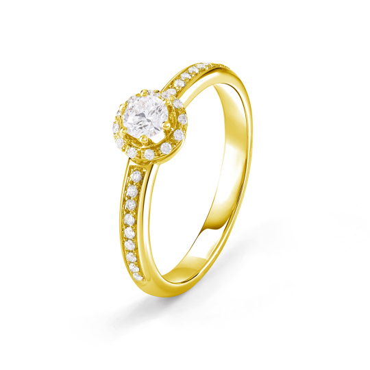 18K Gold Circular Shaped Diamond Wedding Ring