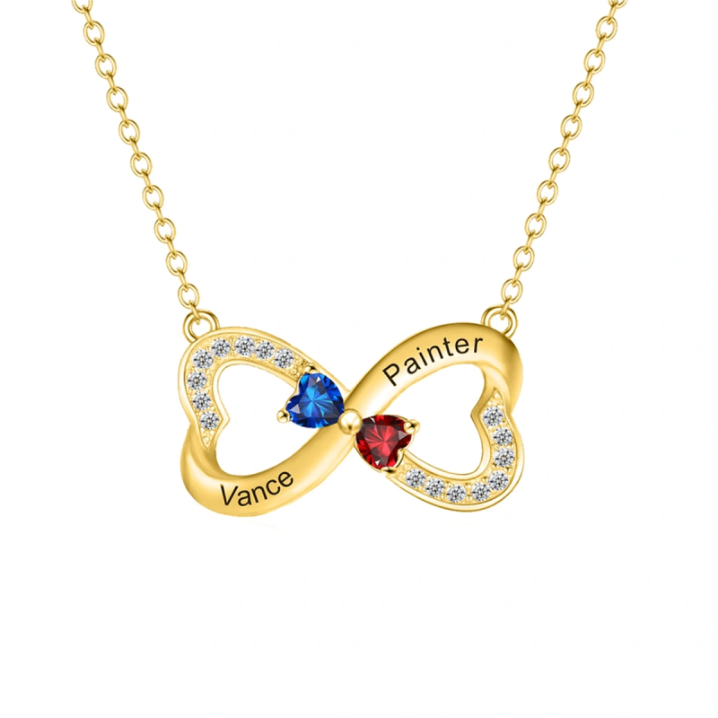 10K Gold Circular Shaped Cubic Zirconia Infinite Symbol Pendant Necklace-9