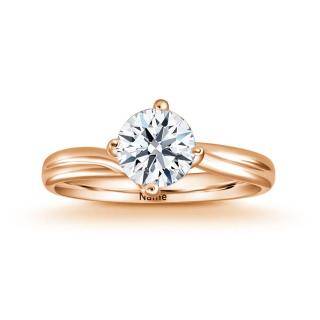 10K Gold Circular Shaped Moissanite Personalized Classic Name Engagement Ring-51