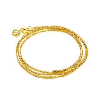 18K Gold Couple Chopin Chain Necklace-4