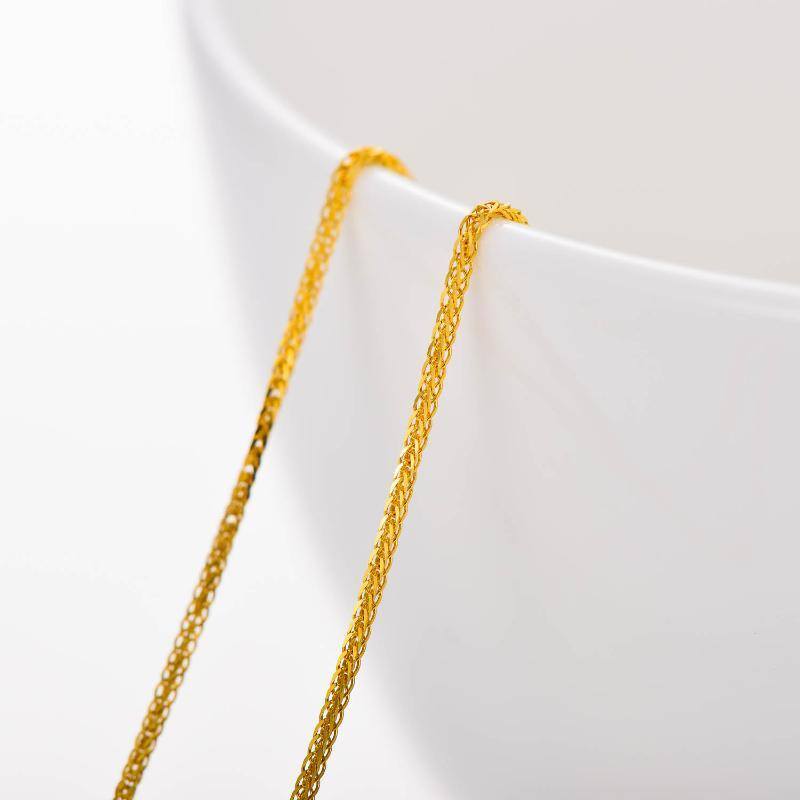 18K Gold Couple Chopin Chain Necklace 1mm-5