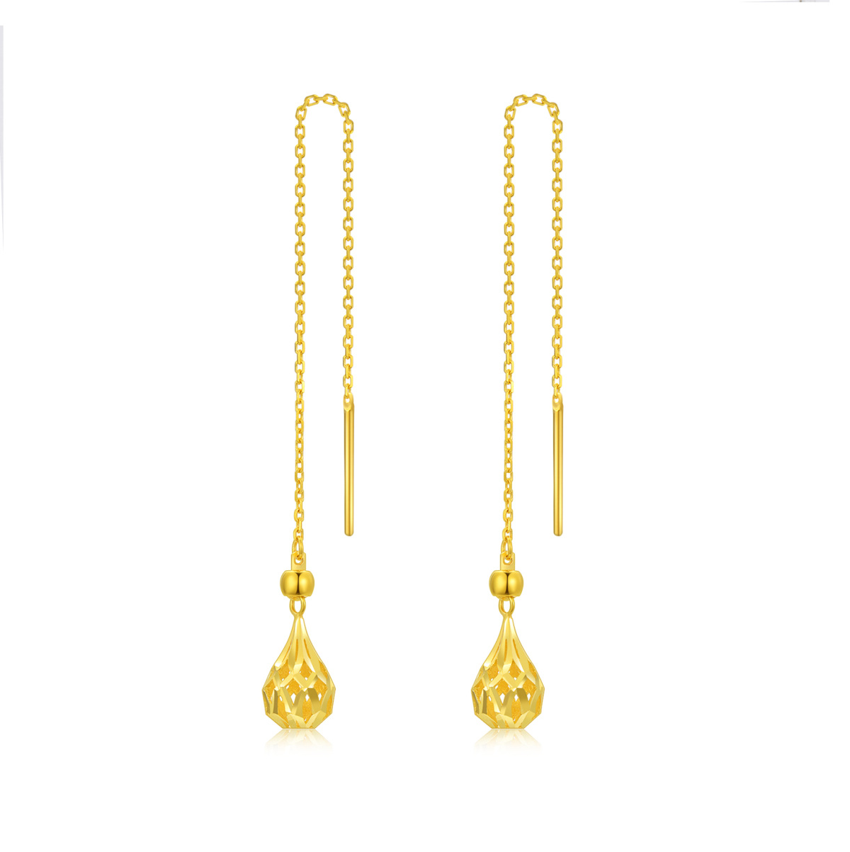 10K Gold Couple Drop Earrings-1