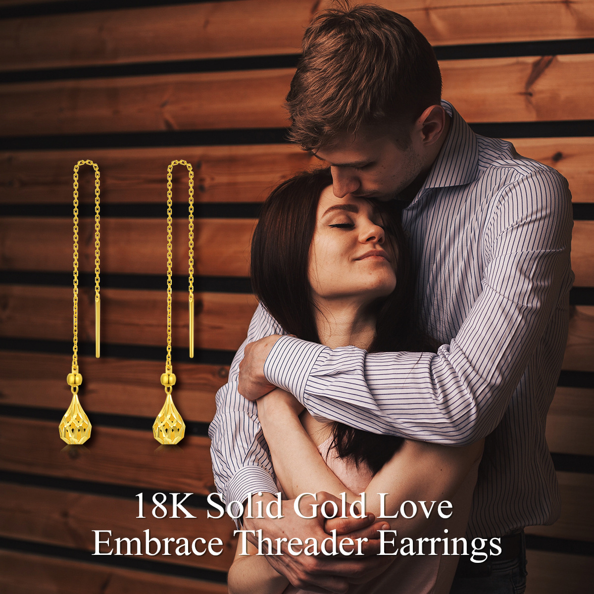 10K Gold Couple Drop Earrings-6