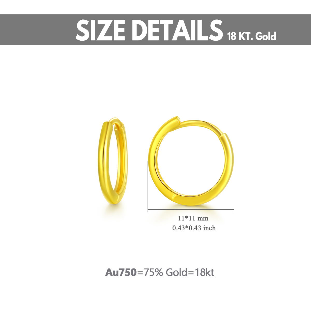 18K Gold Couple Hoop Earrings-5