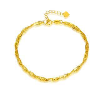 18K Gold Couple & Mother Single Chain Anklet-2