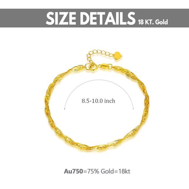 Bracelet de cheville à chaîne unique en or 18 carats pour couple et mère-5