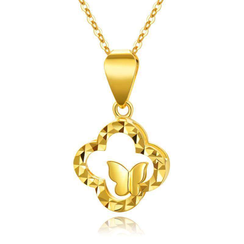 10K Gold Couple Pendant Necklace-1