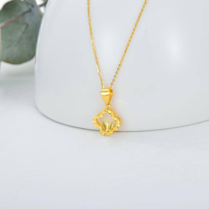 10K Gold Couple Pendant Necklace-3