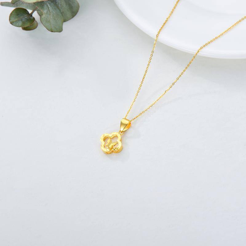 10K Gold Couple Pendant Necklace-4