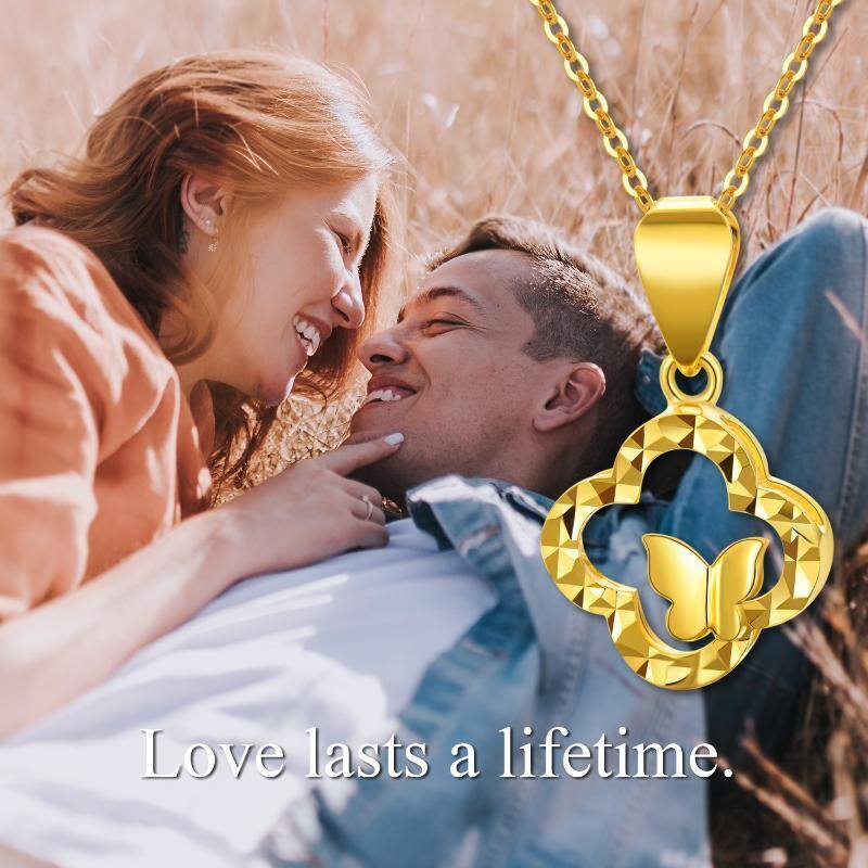 10K Gold Couple Pendant Necklace-6