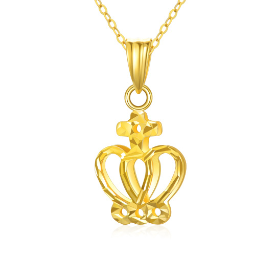 18K Gold Cross Pendant Necklace