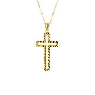 18K Gold Cross Pendant Necklace-1