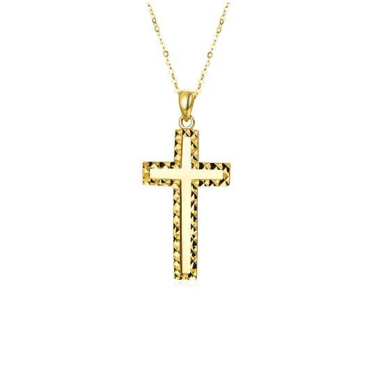 18K Gold Kreuz-Anhänger Halskette