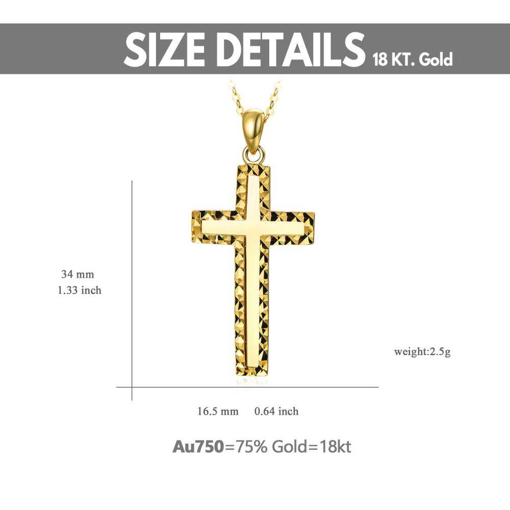 10K Gold Cross Pendant Necklace-5
