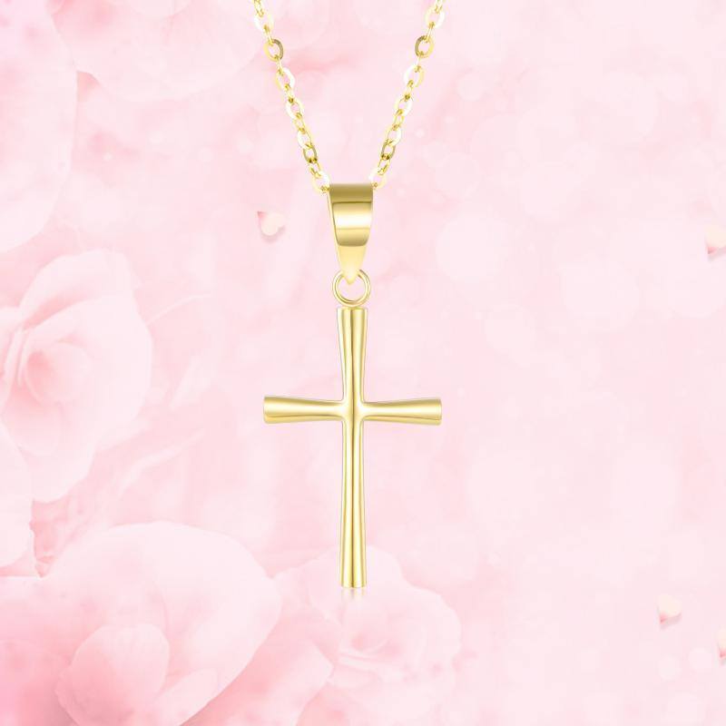 18K Gold Cross Pendant Necklace-6
