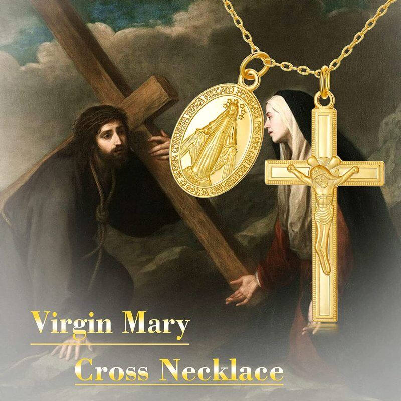 10K Gold Cross Pendant Necklace-7