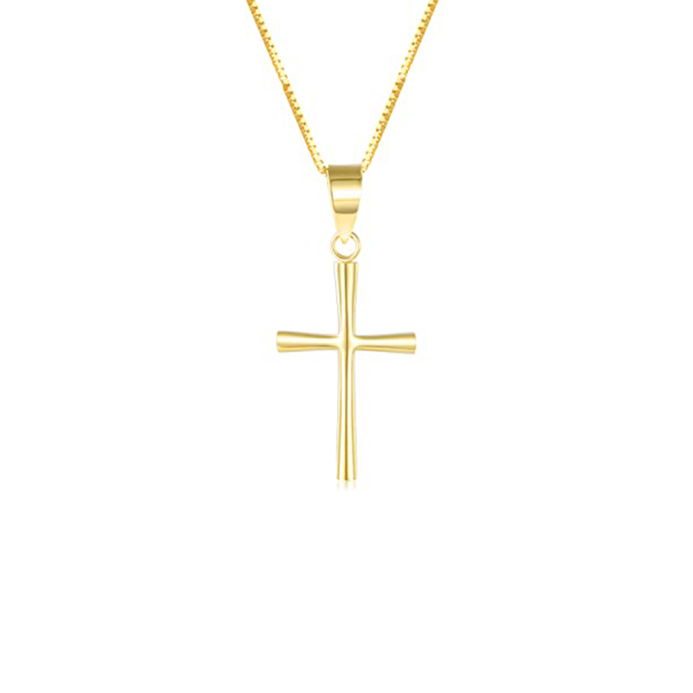 18K Gold Cross Pend… - image