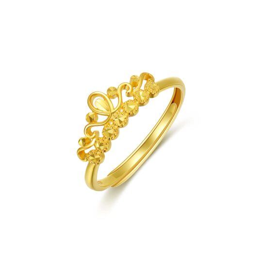 Anillo Abierto Corona Oro 18K