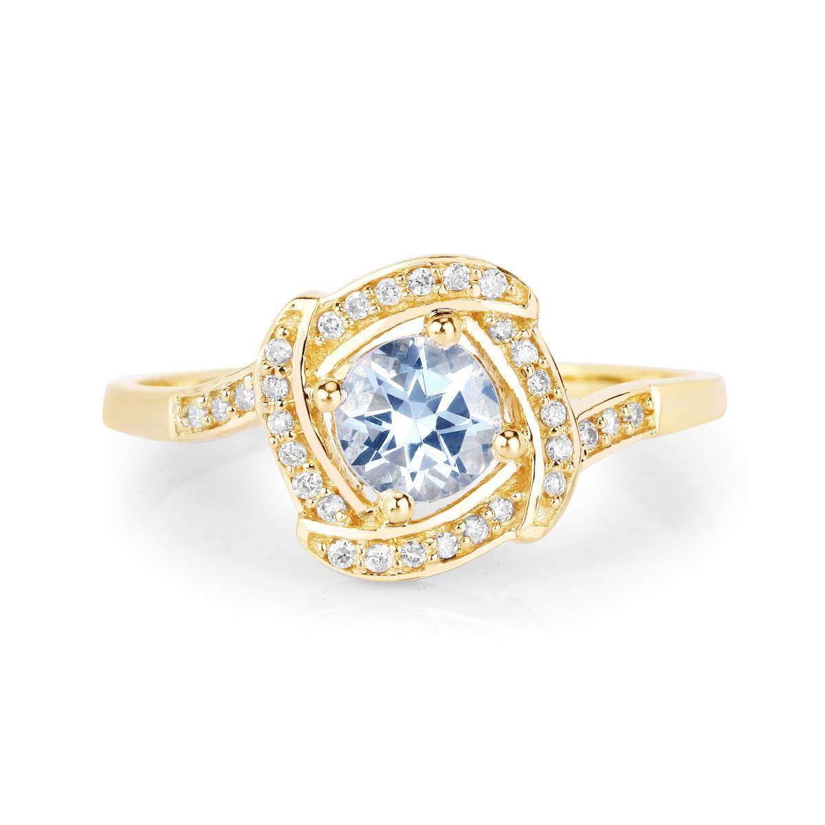 Gold Vermeil Moissanite Square Ring for Women-1