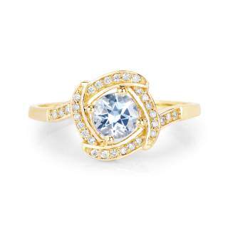 Gold Vermeil Moissanite Square Ring for Women-14