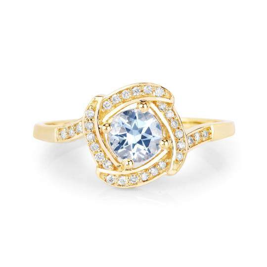 Gold Vermeil Moissanite Square Ring for Women