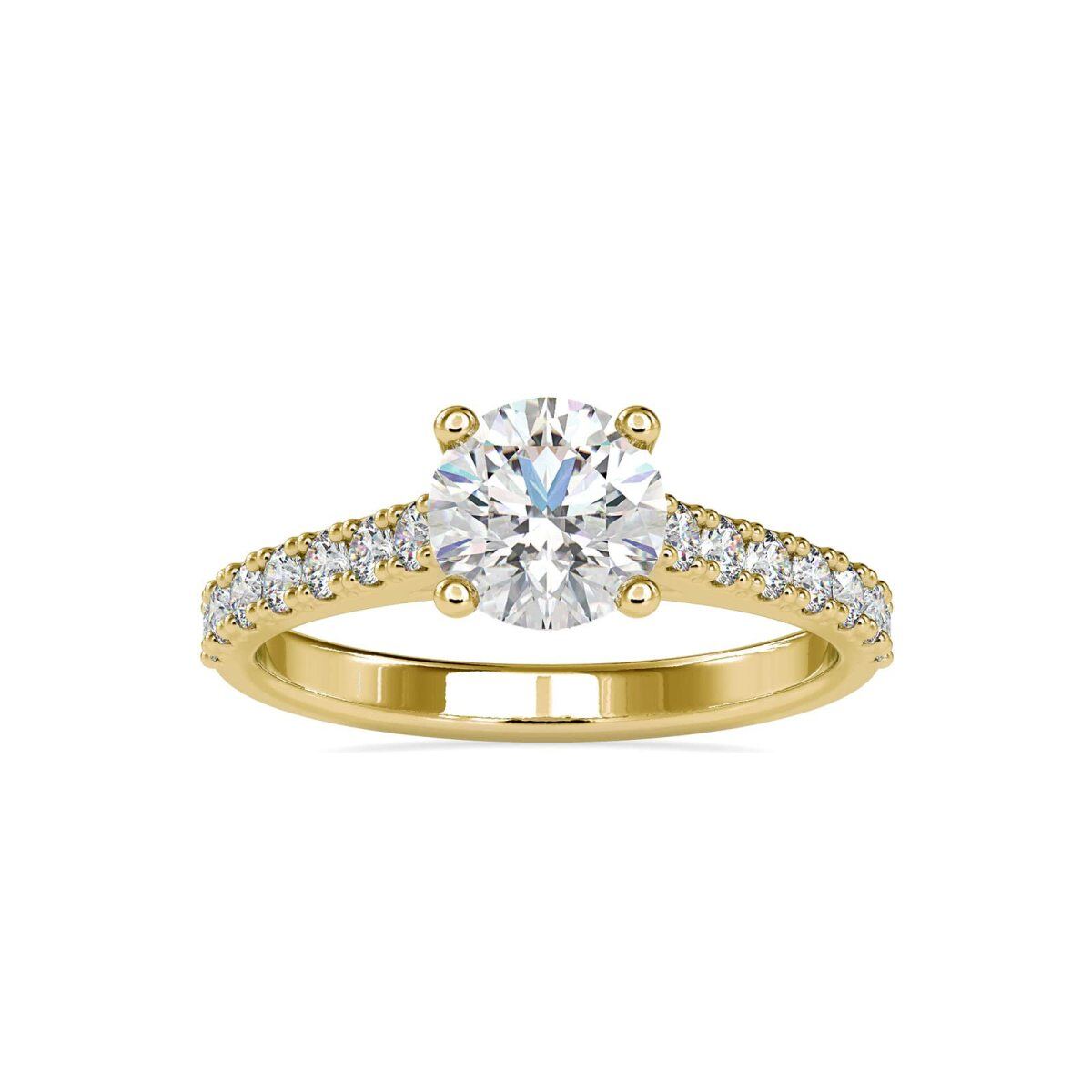 Alliance de mariage en or 10 carats avec moissanite circulaire 1 carat-1