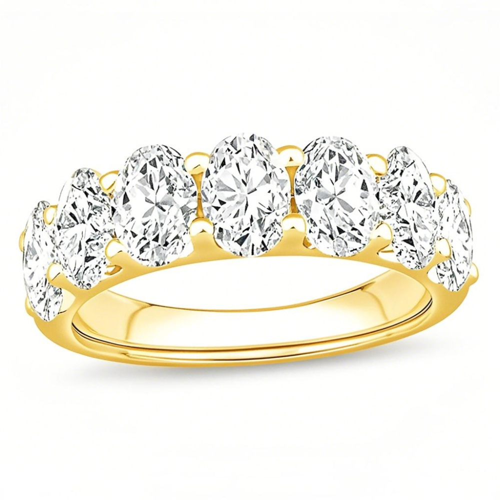 10K Gold 3 CT. T.W Oval Cut Lab Created Diamond Wedding Ring D Color VVS1 Clarity 3EX IGI Certified-1