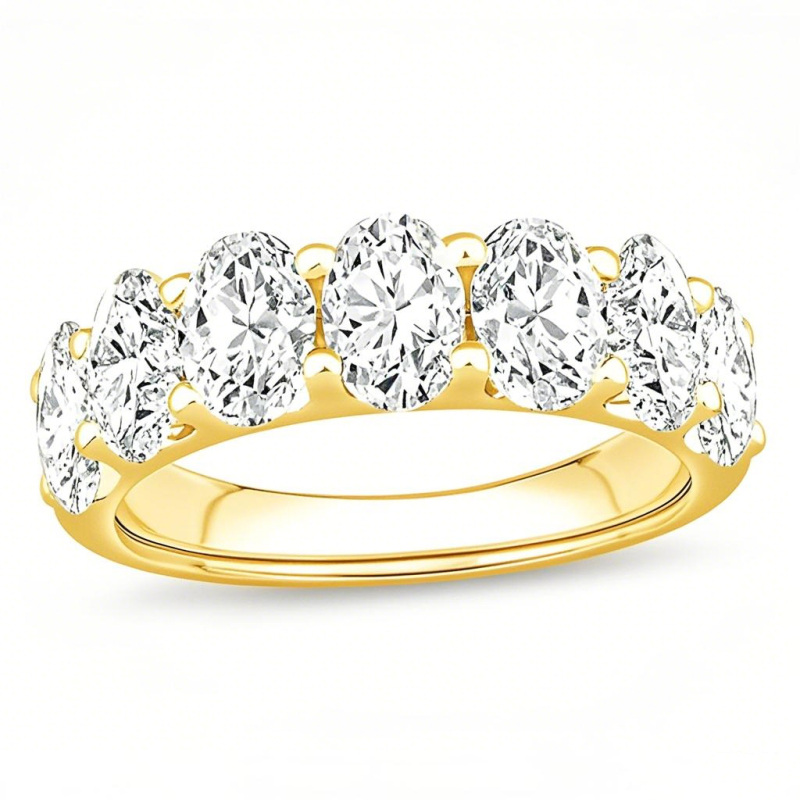 14K Gold 3 CT. T.W Oval Cut Lab Created Diamond Wedding Ring D Color VVS1 Clarity 3EX IGI Certified-1