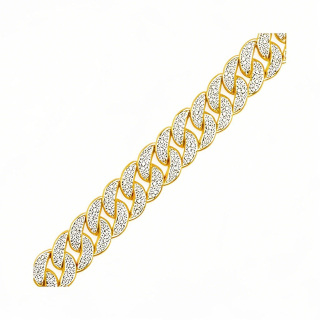10K Gold 2 CT.T.W. Round Cut Lab Created Diamond Cuban Curb Chain for Men-4