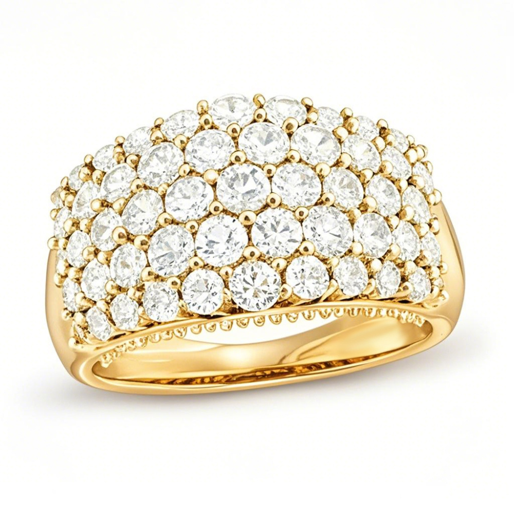 10 Karat Gold, 2 Karat, runder, im Labor hergestellter Diamant-Ehering, Farbe D, Reinheit VVS1-VS1, 3EX-1