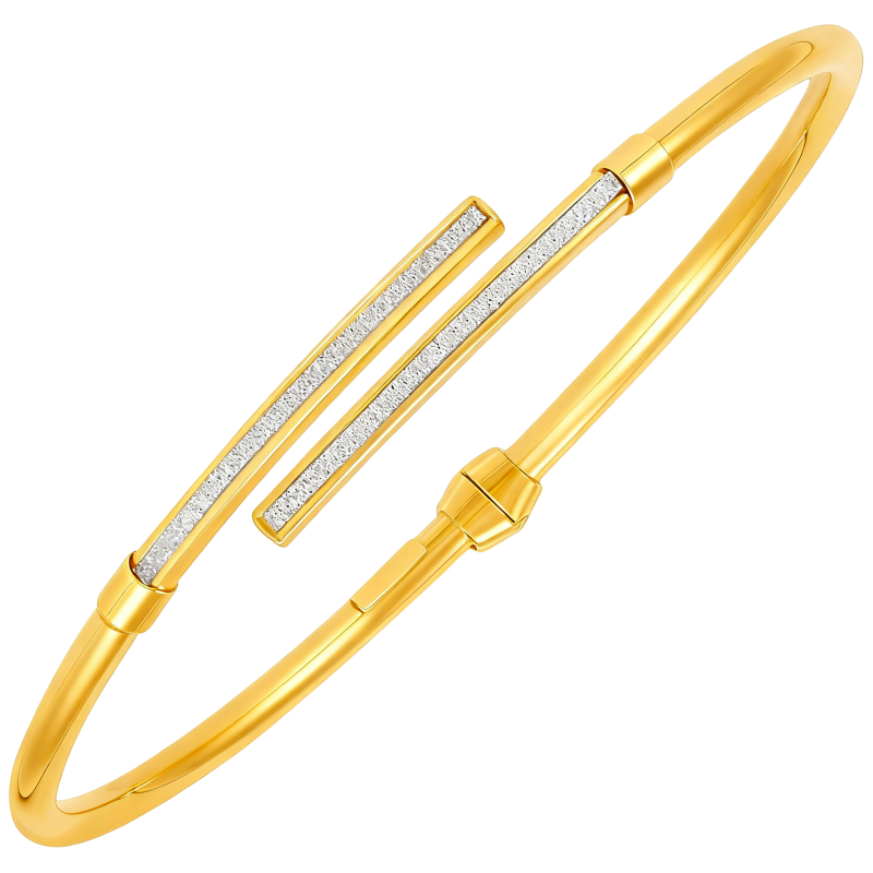 Pulsera tipo brazalete de oro de 10 quilates-1