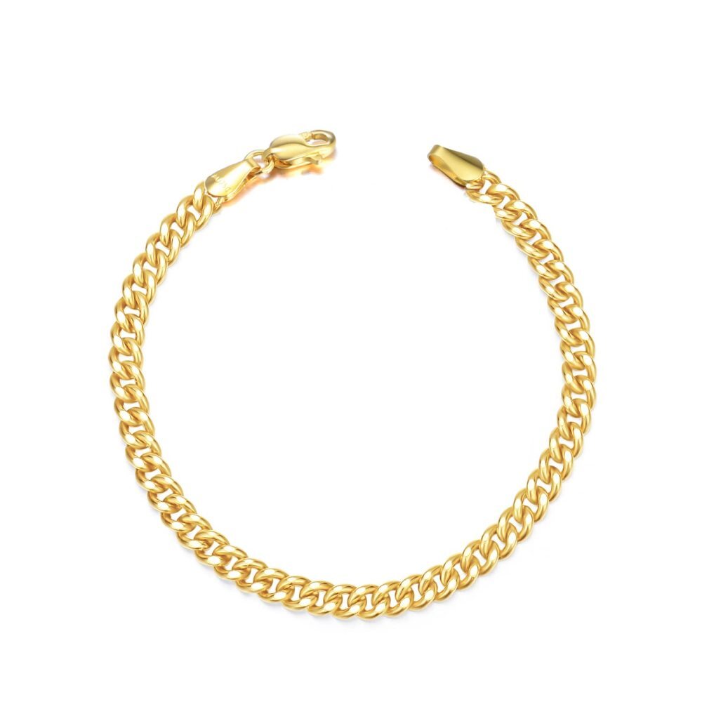 Pulsera de cadena de eslabones de oro de 18 quilates-1