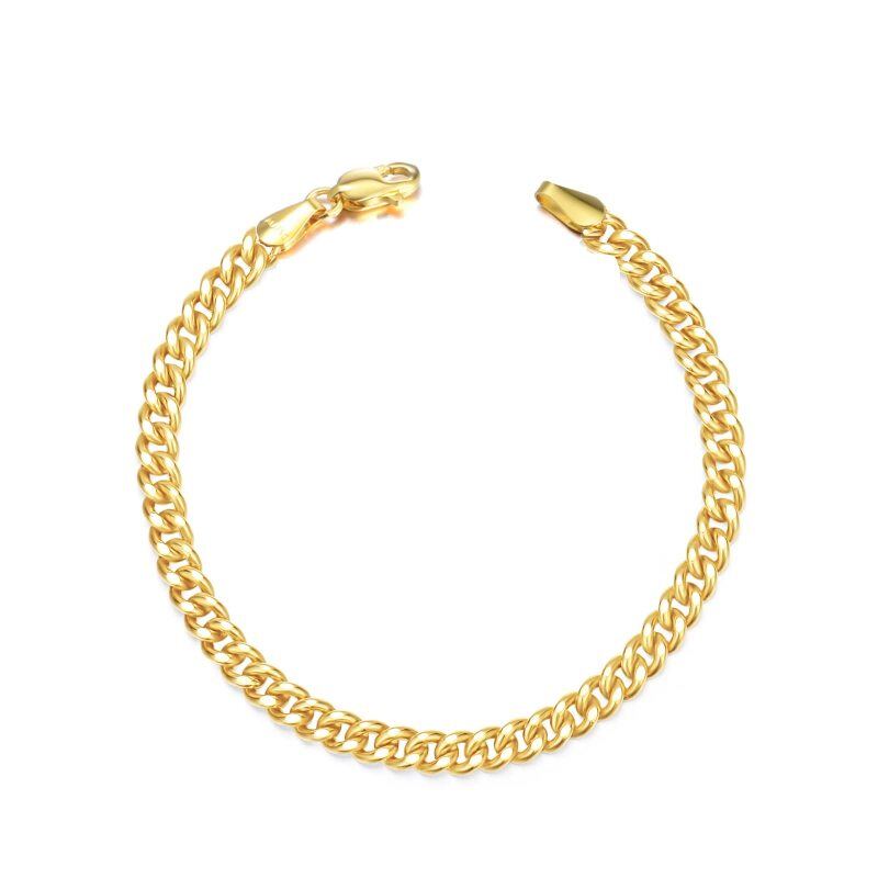 Bracciale a catena con maglie a cordoncino in oro 18 carati