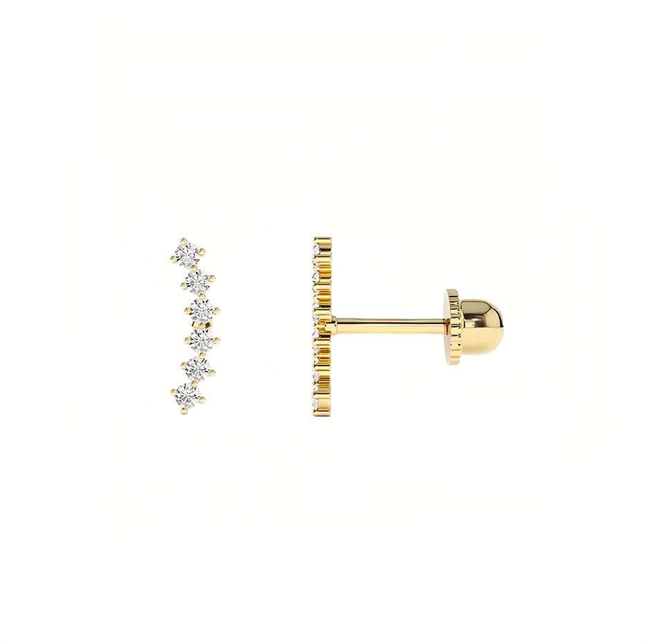 10K Gold Curved Dia… - image