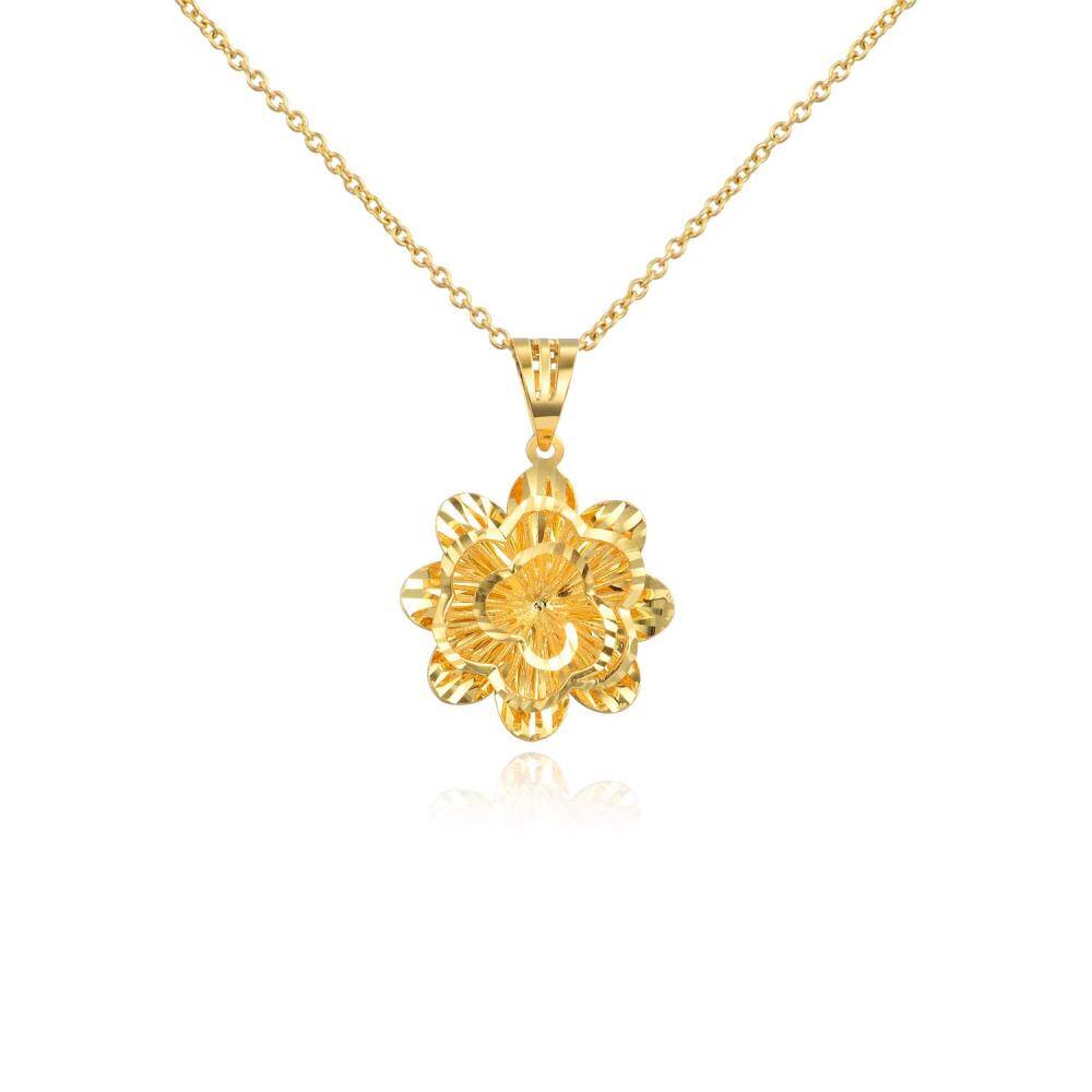 10K Gold Daisy Pendant Necklace-1